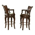 thumbnail image 3 of Bowery Hill Wood Bar Stool Chair in Cherry With Rotating Round Seat &amp; Footrest (Set of 2), 3 of 5