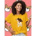 thumbnail image 2 of Pirate Corgi Art T-Shirt Women -Image by Shutterstock, Female Small, 2 of 4