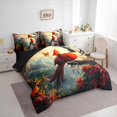 thumbnail image 3 of Feelyou Cartoon Red Bird Bedding Comforter Set 7pcs for Teens, Princess Castle Queen Bedding Sets, Flower Plant Botanical Reversible Queen Sheet Sets, Super Cozy Room Decor, 3 of 7