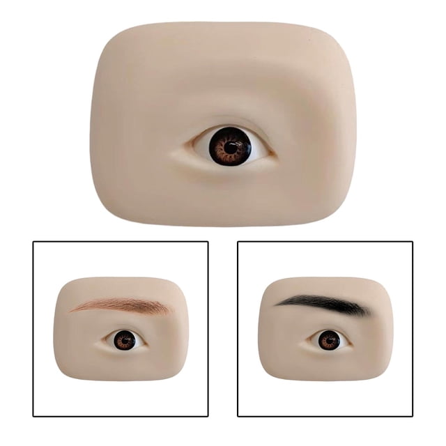 Modelo de silicona, práctica de maquillaje, , accesorio suave, para entrenar a principiantes, portátil , Marrón Izquierda Yinane Portátil