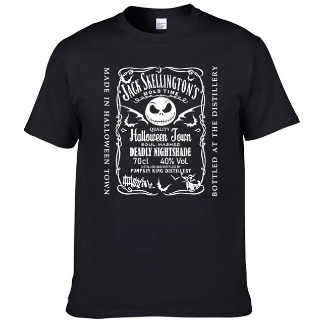 Camiseta de pesadilla antes de Navidad, Camiseta de algodón puro para hombre, camiseta con cara de Jack Skellington, camiseta informal de calle a la moda, camiseta grande F117