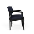 thumbnail image 4 of Lesro Lenox Steel Fabric Reception Waiting Room Guest Loveseat in Black and Open House Navy, 4 of 5