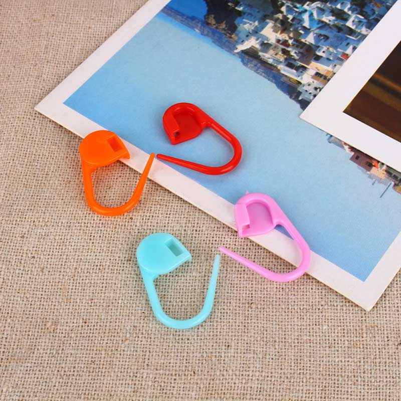 100Pcs colorful Knitting Crochet Craft Locking Stitch Needle Clip Markers Holder X7P1