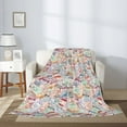 thumbnail image 2 of Hirioo Passport Stamp for Flannel Blanket, Cozy and Warm Throw for Bed or Couch ,Perfect for All Seasons-50"x40", 2 of 6