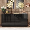 thumbnail image 5 of Timechee 8 Drawer Double Dresser Dressers with High Gloss Drawers With Light Black, 5 of 5