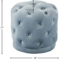 thumbnail image 3 of Meridian Furniture Harper Contemporary Velvet Ottoman/Stool in Sky Blue, 3 of 4