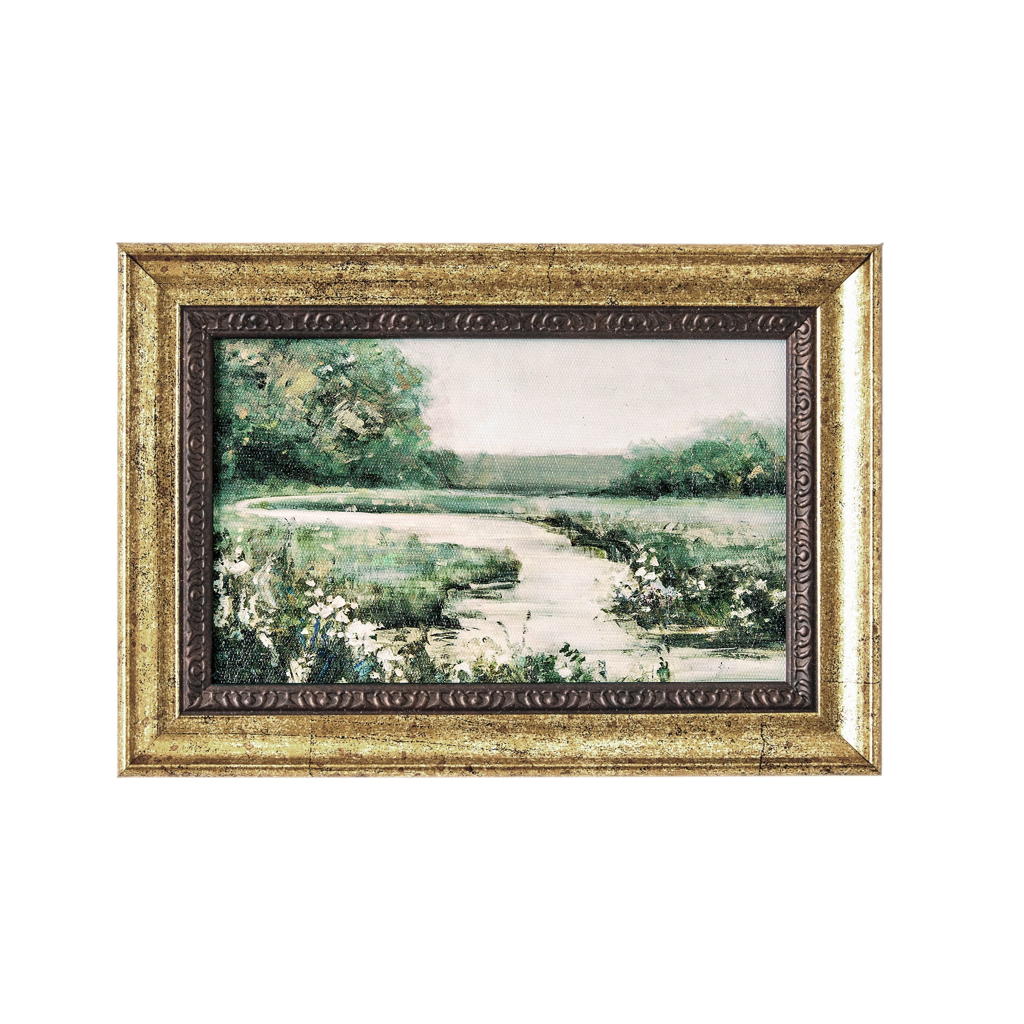 Beautiful Classic Landscape Wall Art Set of 3, Vintage Framed Wall Décor, Gold Brushed Multi-Size Frames, Farmhouse Landscape Art for Living Room, Office, Entry