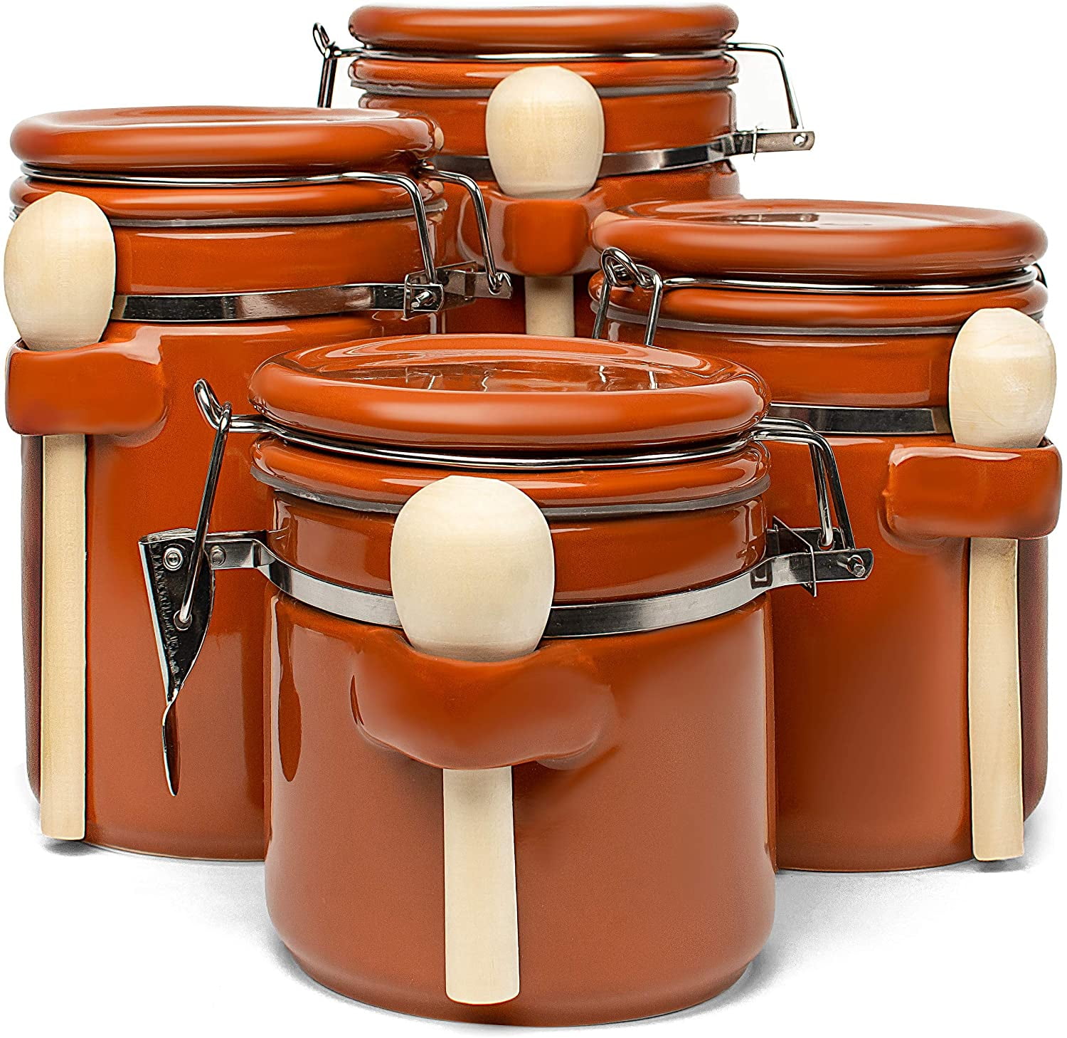 Kitchen canisters with spoon