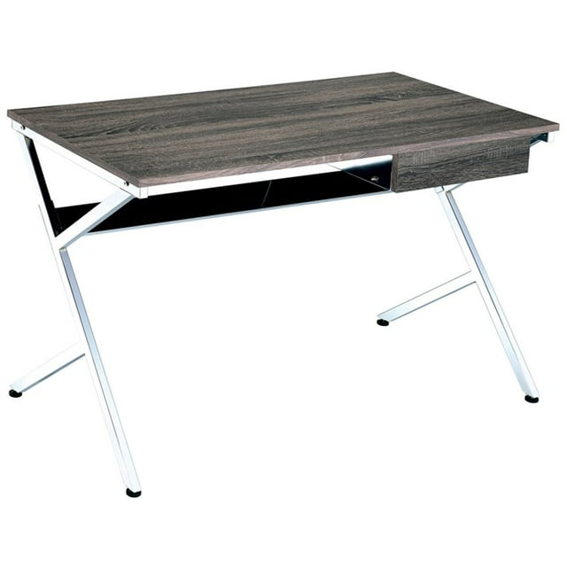 Furniture of America Bureau de Rangement Contemporain Wei en Chrome