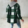 thumbnail image 5 of Sokhug Jackets for Women with Hood Casual Loose Button Down Buffalo Plaid Flannel Shirts Fall Winter Fashion Shacket Coats, 5 of 6