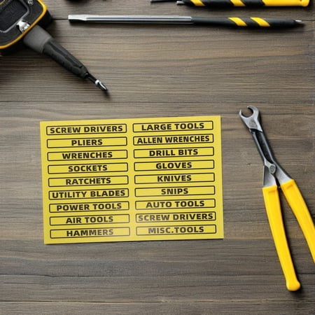 BESTYASH 40Pcs Yellow Tool Marking Stickers Peel and Stick Labels for Toolbox and Tool Cabinet BESTYASH 40Pcs Yellow Tool Marking Stickers Peel and Stick Labels for Toolbox and Tool Cabinet