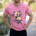 thumbnail image 2 of NAMTYQX True Classic T Shirts for Men Crew Neck Lightweight Plus Size Elasticated Cool Short Sleeved Boho Graphic Loose Fit Casual Mens Graphic Tees Pink Size M, 2 of 5