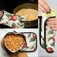 thumbnail image 5 of Yayeee Oven Mitts and Pot Holder Set of 2 Heat Resistant Kitchen Gloves Baking Hot Pad, Apples Flower Pattern, 5 of 5