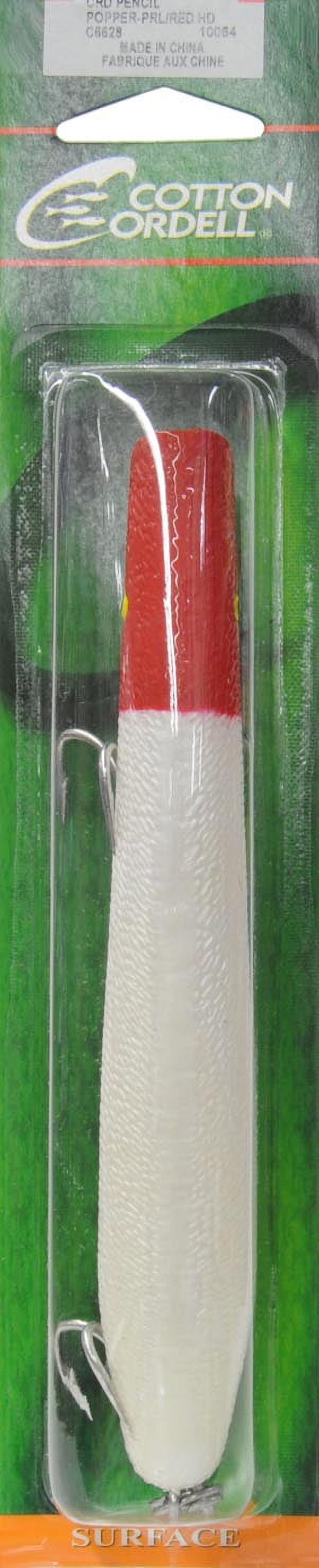 Cotton Cordell Pencil Popper Topwater Pearl Red Head 6 1 oz