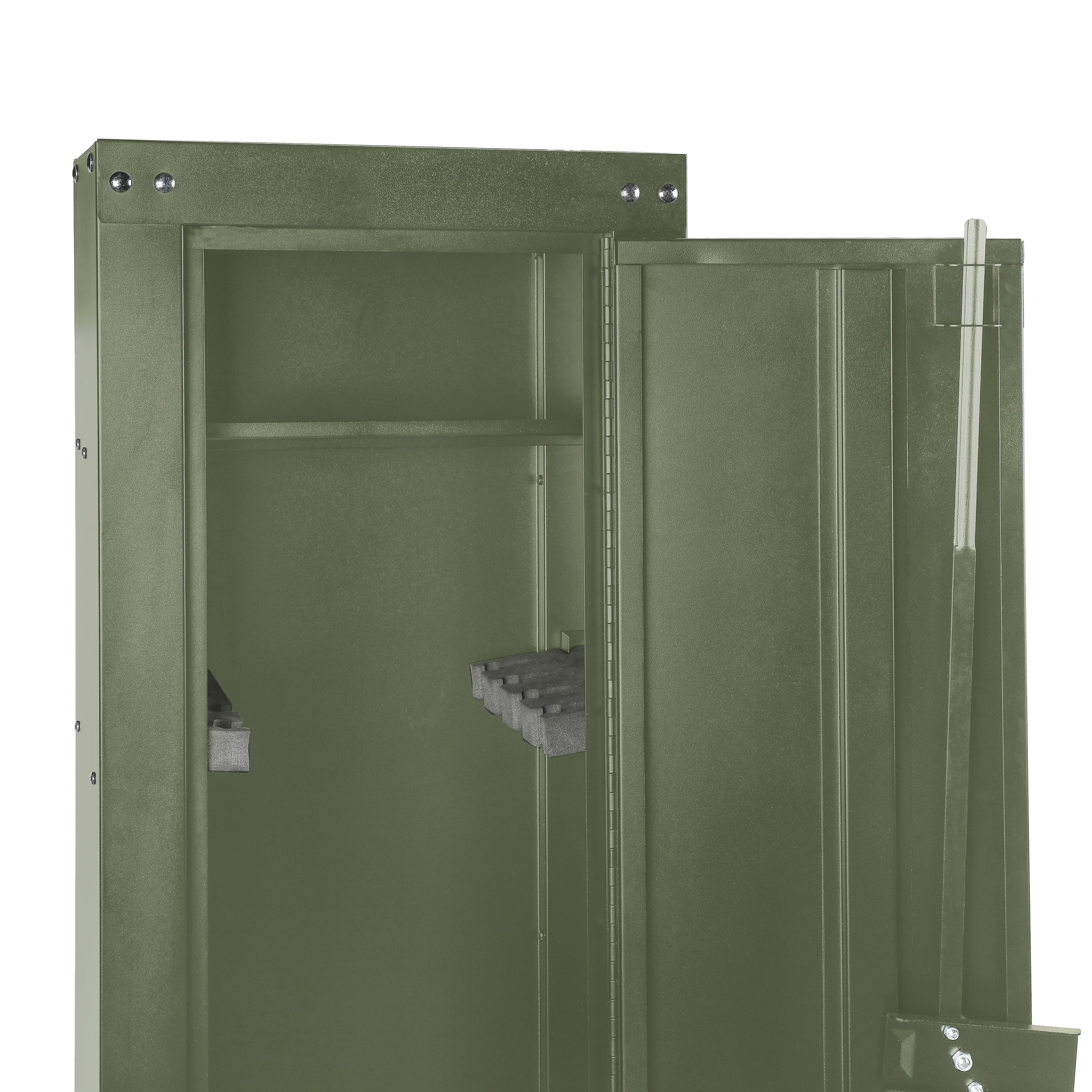 Mossy Oak Gun Security Cabinet, 8 Gun Capacity, Rifle Safe, Key Lock, Barrel Rests, Green, 1 Unit