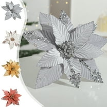 Christmas Decorations Indoor Gold Powder Sequin Velvet Christmas Flower 31cm Simulation Flower Christmas High End Gold Decorative Flower Outdoor Decor