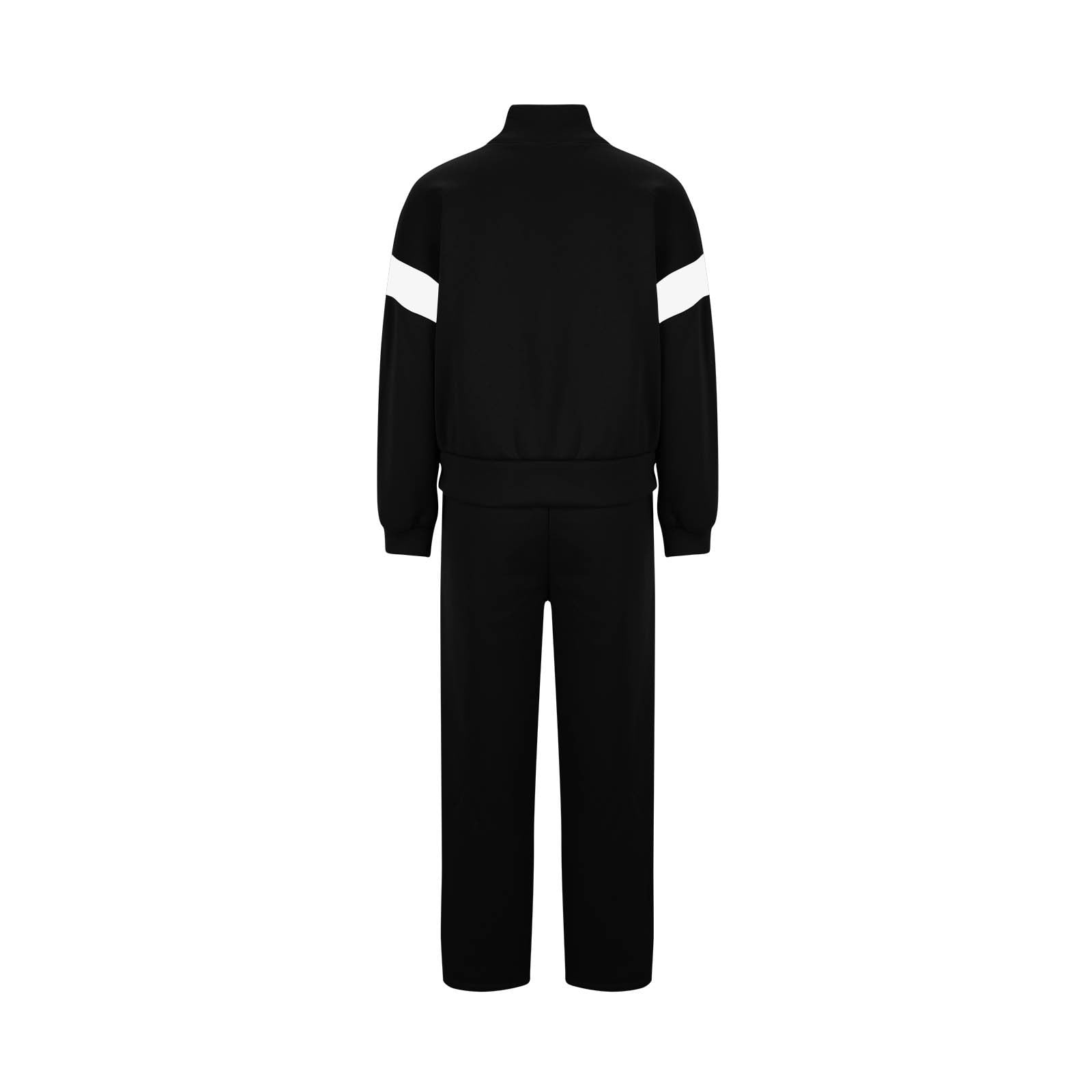 YUGYXL Womens Color Block Tracksuit 2 Pieces Outfits Long Sleeve Zipper Jacket and Pants Sportswear Sweatsuits with Pocket Black