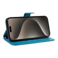 thumbnail image 4 of Dteck Pattern Case for iPhone 15 Pro,Magnetic Leather Butterfly Floral Embossed Flip Case Card Slots Wallet Stand Cover with Wrist Strap for iPhone 15 Pro,Blue, 4 of 7