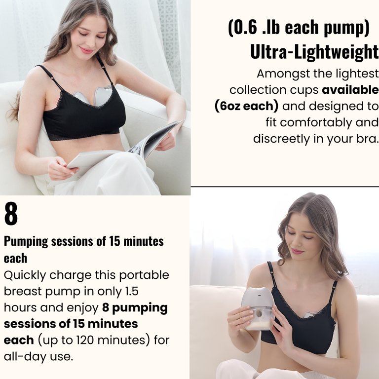 Bellababy Wearable Breast Pump W38, Portable Breast Pump, Lightweight  Electric Breast Pump wearable, LCD Display, With 24mm Flange