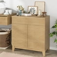 thumbnail image 2 of Fluted Sideboard Buffet Cabinet with Storage, Modern Floor Storage Cabinet with Drawers, Adjustable Shelves and 2 Doors, 2 of 8