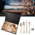 thumbnail image 4 of Juego de 24 cubiertos, cuchillo para servir, tenedor, cuchara, vajilla, paquete de regalo, reutilizable Zulema  tenedor cuchara de cena, 4 of 7