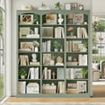 thumbnail image 6 of Homfa 18-Cube Bookcase and Bookshelves, 71.2" Triple Width 6-Tier Freestanding Arch Library Cabinet for Home Office Living Room, Green, 6 of 8