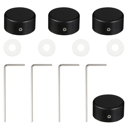 

4 Sets Pedal Footswitch Toppers with Screws Pads Effector Protective Button