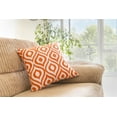 thumbnail image 6 of TreeWool (Pack of 2) Ogee Ikat Accent Decorative Cotton Throw Pillow Covers (22 x 22 Inches, Orange), 6 of 6
