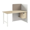 thumbnail image 2 of Bureau de Bureau Hustle de 60 Pouces avec Rangement en Blanc/orme - Bois d'Ingénierie, 2 of 7