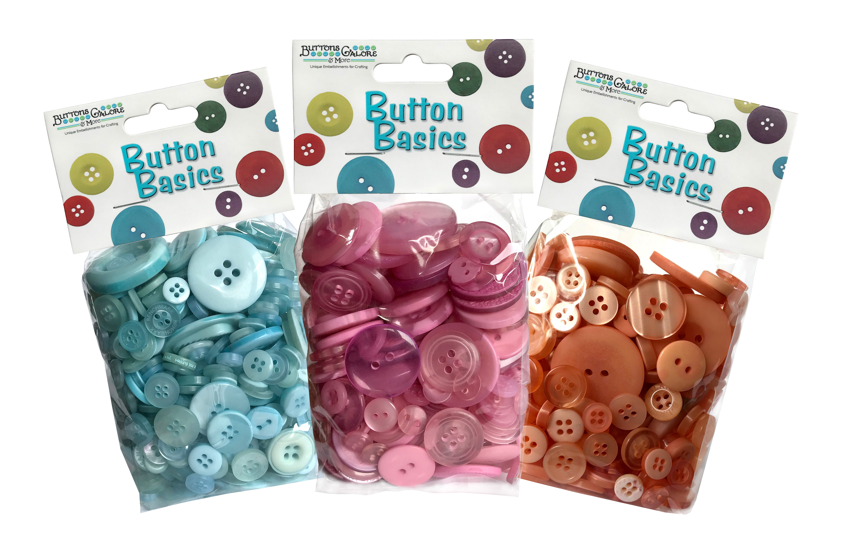 Buttons Galore 1 LB Craft & Sewing Buttons, Set of 3 bags Spring Color Assortment Walmart
