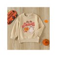thumbnail image 3 of Bagilaanoe Toddler Baby Girl Boy Halloween Sweatshirt Long Sleeve Letter Pumpkin Ghost Print Pullover 18M 24M 3T 4T 5T Kids Fall Loose Tee Tops, 3 of 9