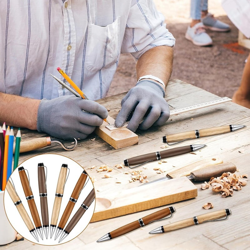 6 Pieces Wood Turning Pen Set with Refills Rotating Pen Kit for Wood Turning Bulk Lathe Turning Supplies for Pen Making