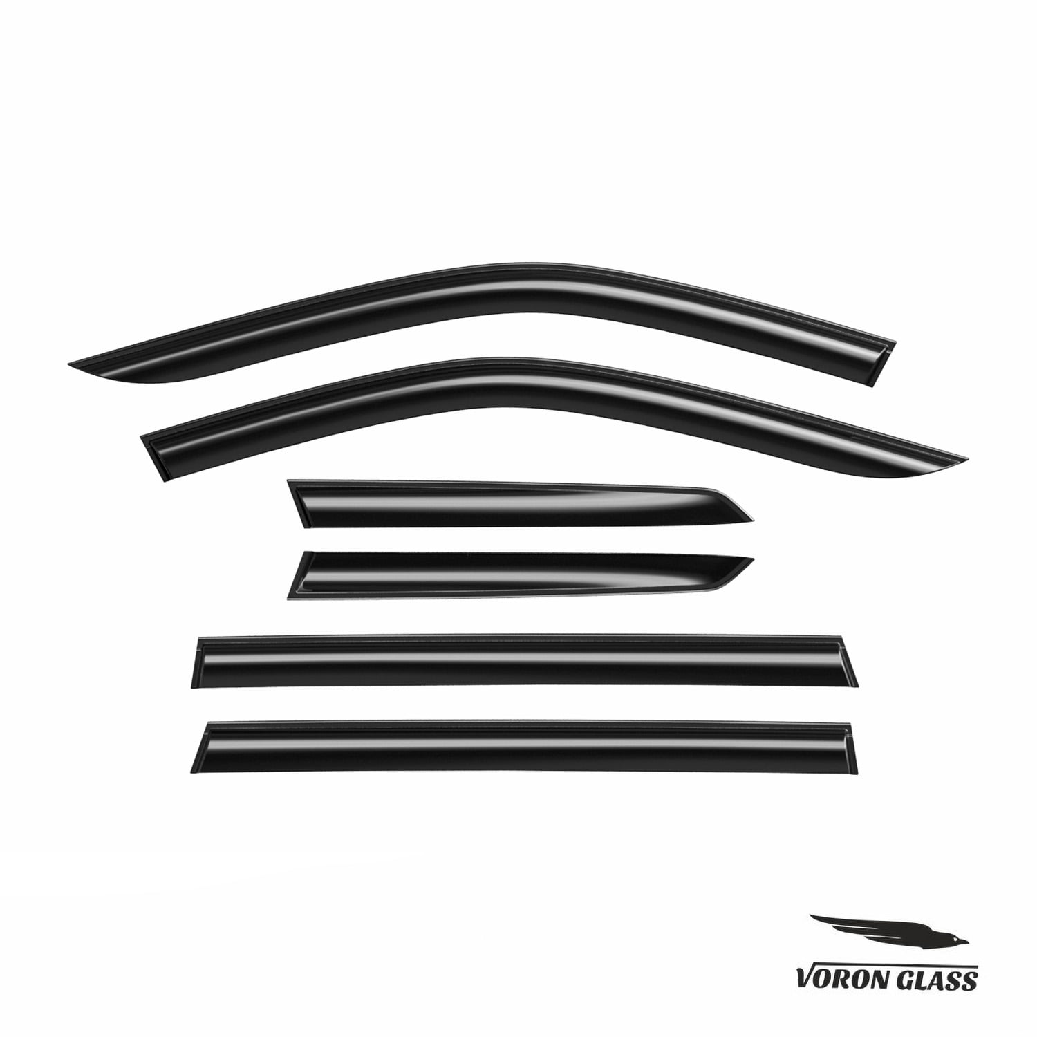 Voron Glass Tape-on Extra Durable Rain Guards for Toyota Grand Highlander 2024-2026, Window Deflectors, Vent Window Visors, 6 Pieces - 100784