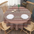 thumbnail image 3 of Boho Red Striped Ethnic Pattern Round Tablecloth 60"x60",Wrinkle Wipeable Table Cloth for Kitchen Dining Room Picnic Patio Party, 3 of 6