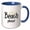 Blue/White, variant on 3drose, Text of Beach Please, 15oz Mug