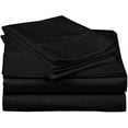 thumbnail image 3 of 600 Thread Count |100% Egyptian Cotton| Ultra Soft | Cooling for Hot Sleepers | Cal-King Size 4 Piece Sheet Set Fit 19" Inch to 21" Inch Deep Pocket { Black Solid }, 3 of 6