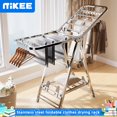 thumbnail image 5 of Heavy-Duty Foldable 3-Tier Clothes Drying Rack, Thickened Stainless Steel Frame with Anti-Slip Wheels for Indoor Outdoor Use, Space-Saving Laundry Rack, 5 of 13