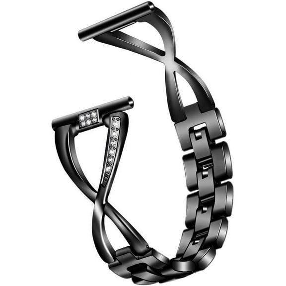 REQO Compatible with Cubitt CT2/CT2S Bands for Women Girl Men Metal Replacement CT2/CT2S Band Wristbands Strap with Bling Crystal Diamond Rhinestone Bracelet Bangle for Cubitt CT2/CT2S Smartwatch