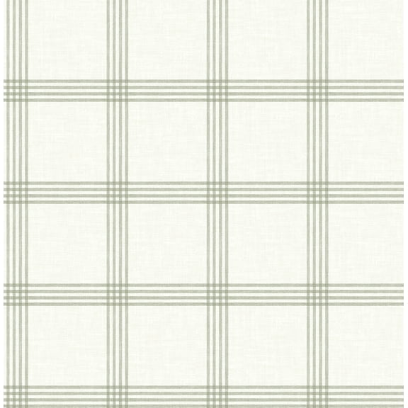 Chesapeake Twain Green Plaid Wallpaper
