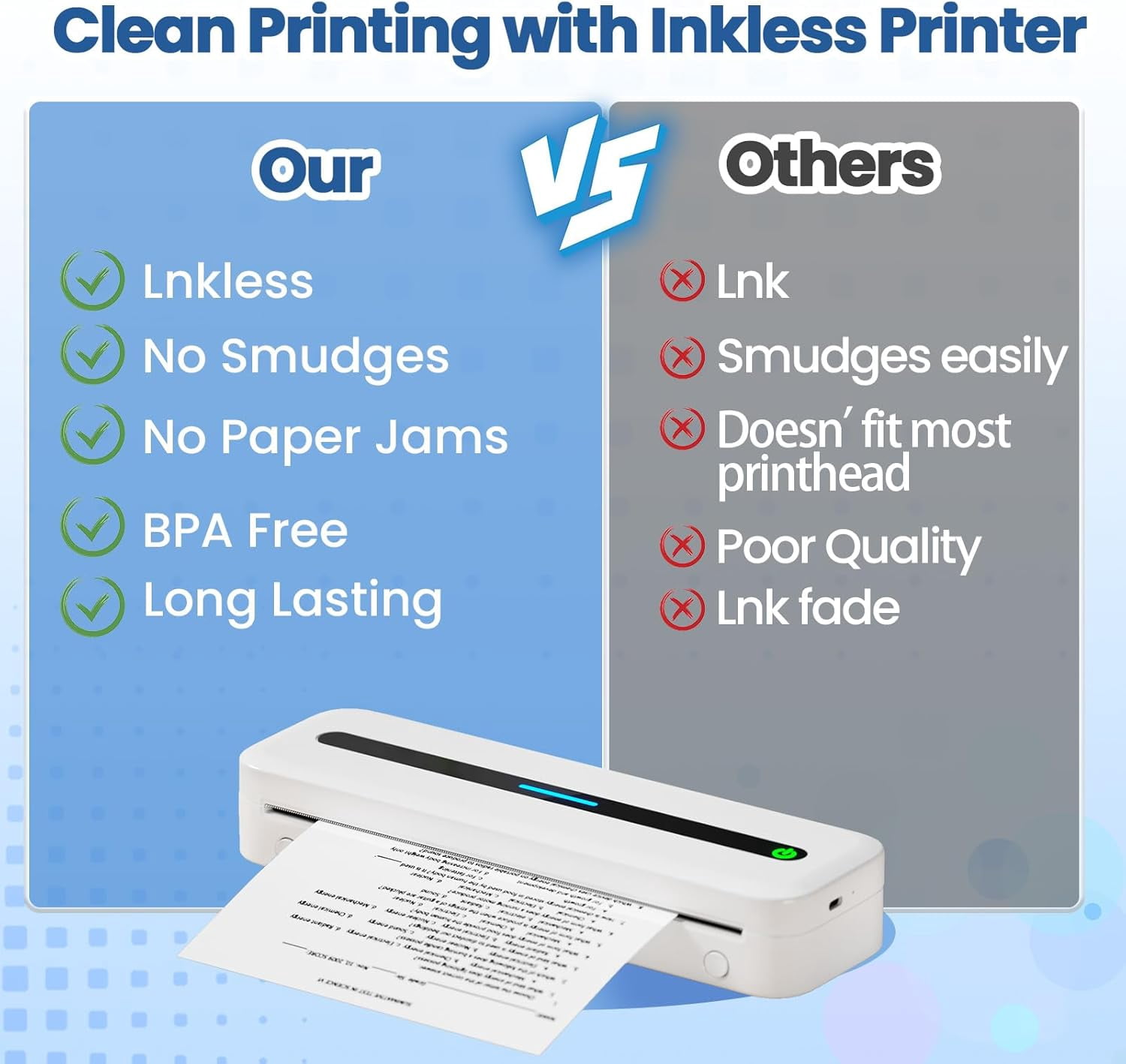 NefLaca  6 Rolls A4 Thermal Printer Paper 8.5x11"  for M08F M832 M834 Portable Printer PocketJet PJ773, PJ763MFi, PJ763, PJ762, PJ723, PJ-722