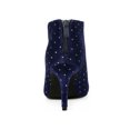 thumbnail image 4 of BLISSFUL STEP Women's V Shaped Cutout Pointed Toe Stiletto Heel Ankle Boots Blue 6.5, 4 of 9