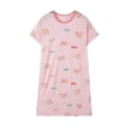thumbnail image 3 of IFNWSV Girls Short Sleeve Summer Sleepwear Dresses Crew Neck A Line Cotton Nightgown Lightweight Pajama Dress Multicolor 3-4 Years, 3 of 5