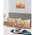 thumbnail image 5 of Orange Spring Floral Pillow Covers Queen Size 2 Pack, Modern Oil Painted Daisy Botanical Soft Bed Throw Pillowcases Breathable Cooling Long Lumbar Body Pillow Sham Cover for Bed Sofa 20''x30'', 5 of 7