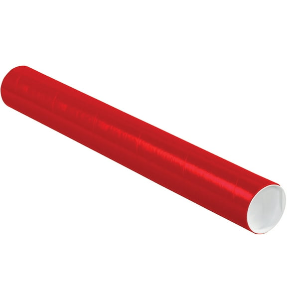 Partners Brand Mailing Tubes with Caps 3" x 24" Red 24/Case P3024R