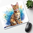 thumbnail image 6 of Bengal Cat Watercolor Style Mouse Pad Low Profile Gaming Mat, 6 of 7