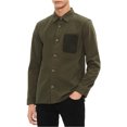 thumbnail image 1 of Calvin Klein Mens Contrast Pocket Button Up Shirt, Green, X-Small, 1 of 1