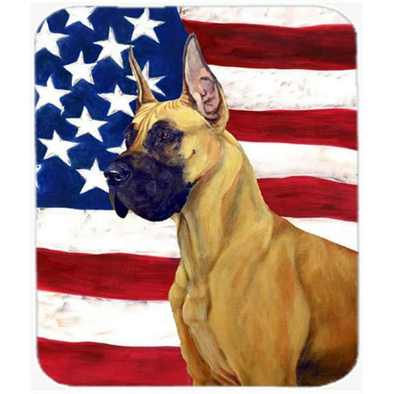 Carolines Treasures  Usa American Flag With Great Dane Mouse Pad