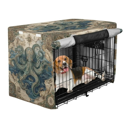 Qxltty Steam Octopus Crate Cover Durable Oxford Cloth Pet Kennel Sunshade Universal Fit for 47in Wire Cage