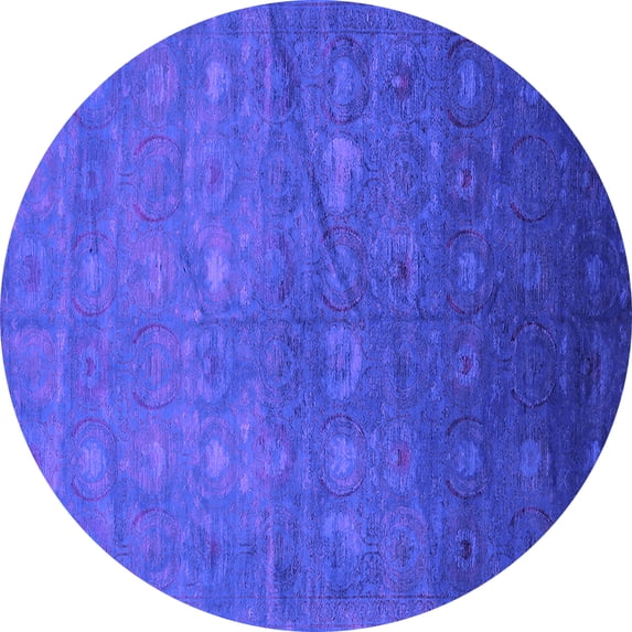 Ahgly Company Indoor Round Oriental Purple Industrial Area Rugs, 3' Round