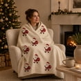 thumbnail image 4 of Roiihwy Christmas Throw Blanket for Couch, Holiday Christmas Decorative Flannel Fleece Blanket, Soft, Cozy, Plush, Warm Winter Cabin Christmas Decorations, 27X39In, B, 4 of 6